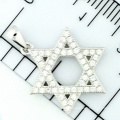 Sterling Silver Star David with CZ 19mm Pendants Jewelry